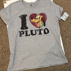 Disney Gray I Love Pluto Short Sleeve Tee